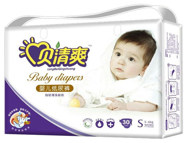 貝清爽超級(jí)薄嬰兒紙尿褲S30片