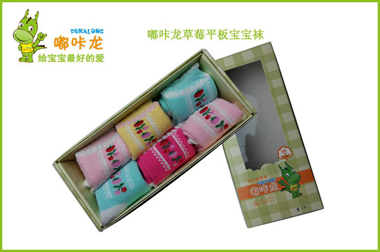 嘟咔龍反口點(diǎn)膠小鴨子小號(hào)1雙裝立體襪