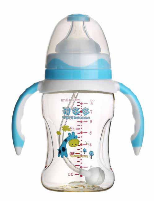 萌多多PPSU寬口240ml雙色手柄自動奶瓶