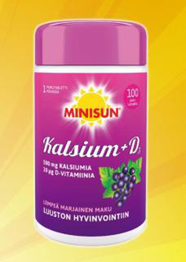 Minisun鈣+維生素D3咀嚼片葡萄口味