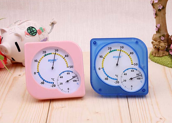 柯麗雅兩用室內(nèi)溫濕度計鐘表式