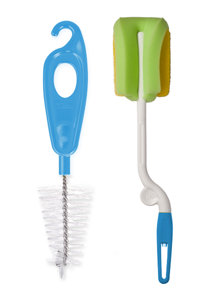 伊斯卡爾進(jìn)口海綿奶瓶刷+奶嘴刷(藍(lán))