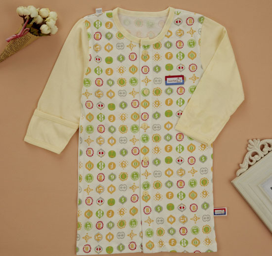 金色小魚純棉素色單面數(shù)字長袍