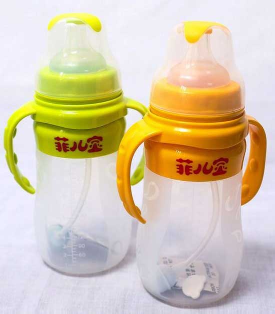 菲兒寶300ML寬口全自動硅膠奶瓶(草綠-黃色)