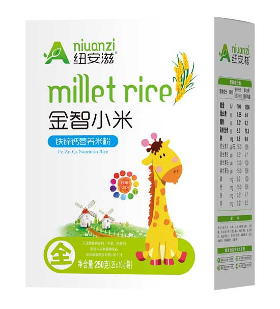 紐安滋鐵鋅鈣金智小米營(yíng)養(yǎng)米粉全段(盒)