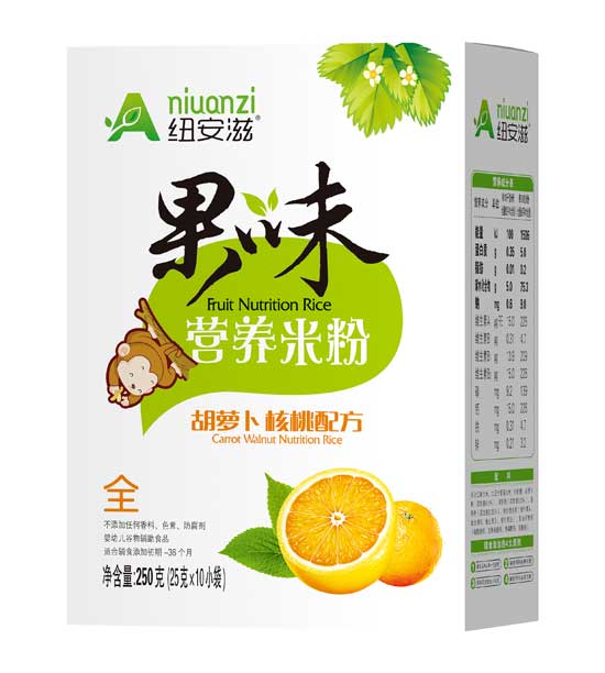 紐安滋胡蘿卜核桃配方果味營養(yǎng)米粉(盒)