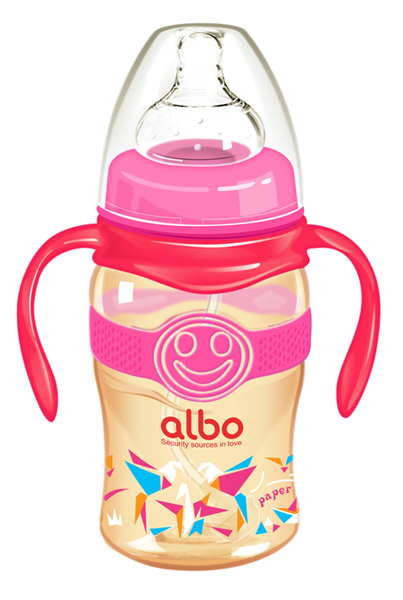 愛樂寶220mlPPSU寬口感溫自動(dòng)奶瓶紅色