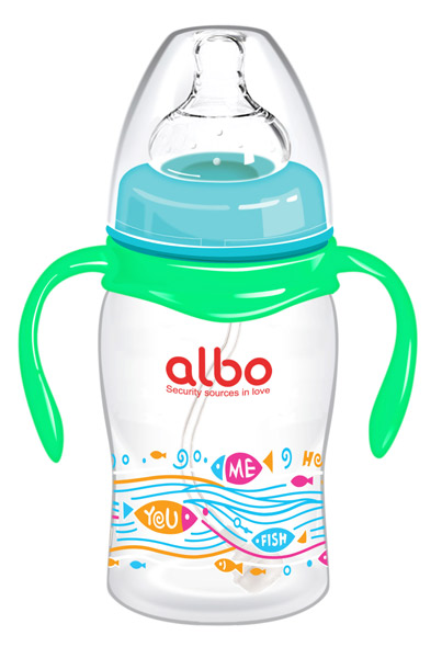 愛(ài)樂(lè)寶220ml寬口圓弧自動(dòng)奶瓶綠色