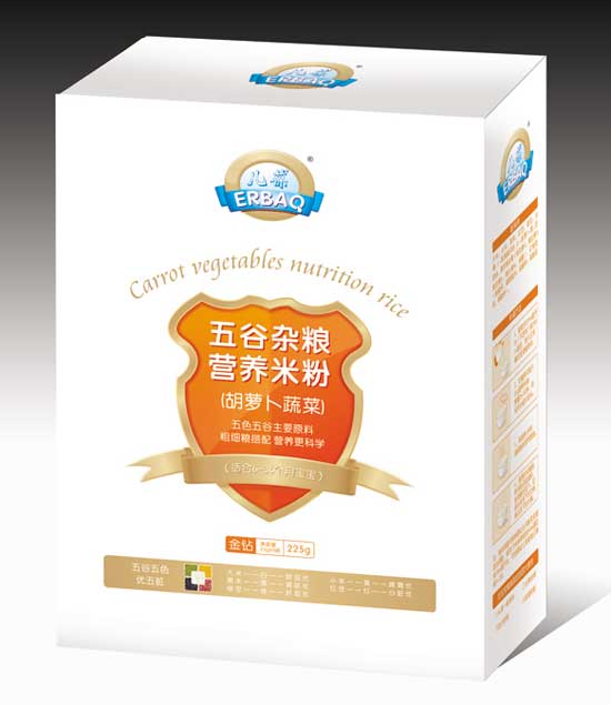 兒葆胡蘿卜蔬菜1段五谷雜糧營養(yǎng)米粉盒裝