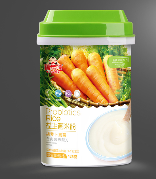 福萊娃胡蘿卜蔬菜益生菌米粉罐裝