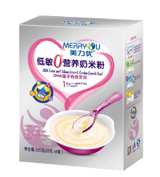 美力優(yōu)DHA蓮子百合芡實(shí)低敏0°營養(yǎng)奶米粉1段