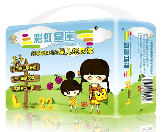 彩虹星座纖薄森林系列嬰兒紙尿褲L碼22片