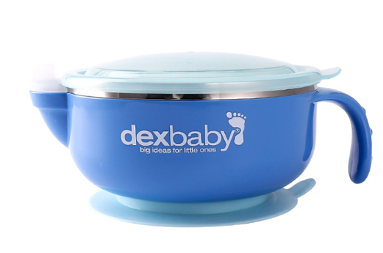 Dexbaby 不銹鋼保溫吸盤碗藍色