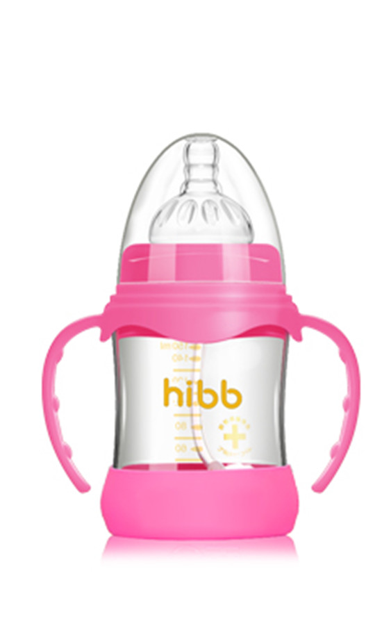 浩一貝貝防摔自動(dòng)玻璃奶瓶紅色150ml