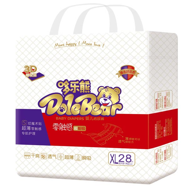 哆樂(lè)熊零觸感紙尿褲XL28