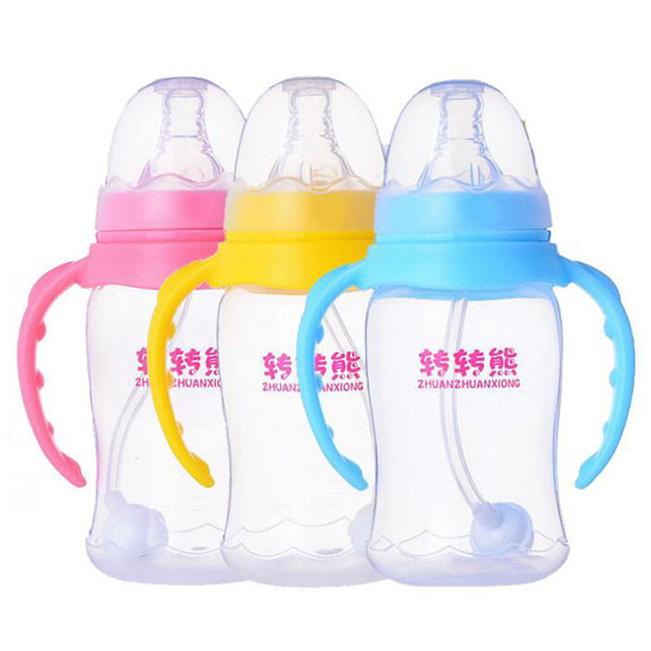 轉(zhuǎn)轉(zhuǎn)熊高級有柄自動吸管PP奶瓶