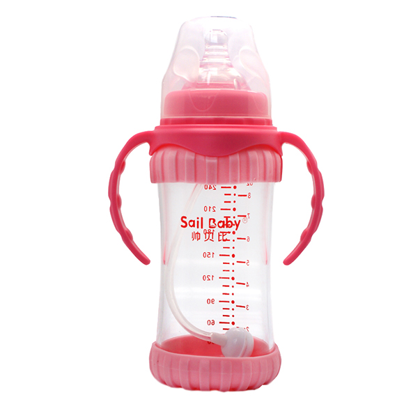 帥貝比奶瓶270ML感溫-紅