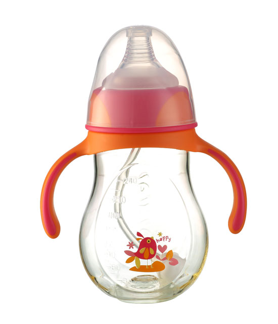 優(yōu)嘻噯黃金PA自動(dòng)奶瓶240ml橙色
