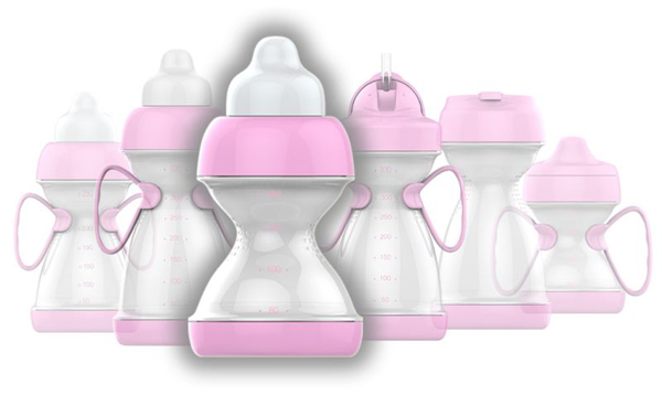 綠糖生活玫瑰色奶瓶180ML