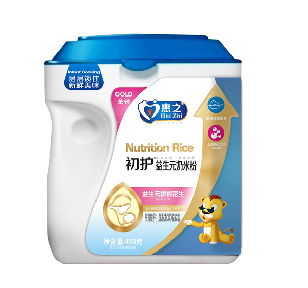 初護(hù)益生元核桃花生奶米粉手握桶450克