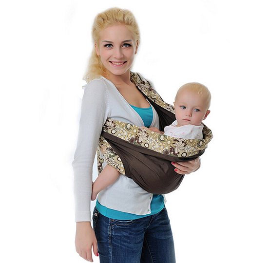 寶寶全棉雙環(huán)扣透氣育兒背巾棕色