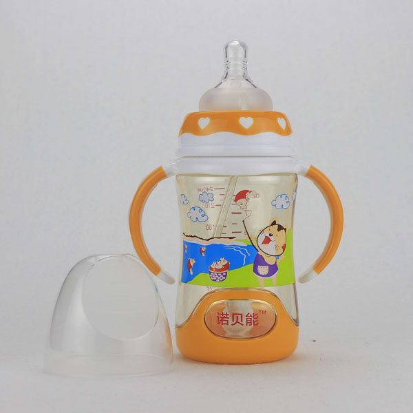 諾貝能嬰幼兒奶瓶黃色帶柄