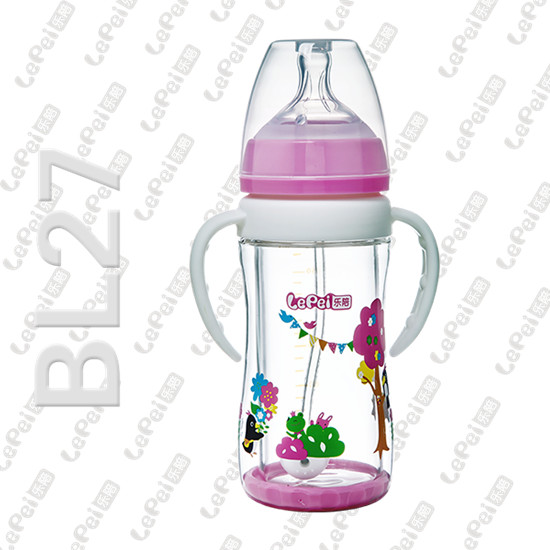 樂陪玻璃奶瓶玫紅