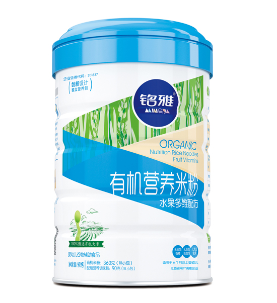 銘雅水果多維有機(jī)營養(yǎng)米粉(聽裝)450g