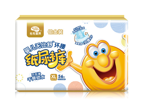 布布寶貝鉑金裝嬰兒環(huán)腰紙尿褲XL橫向