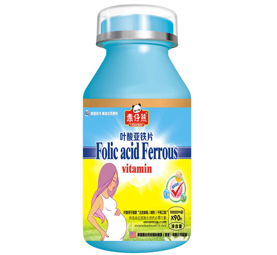 惠仔熊QS葉酸亞鐵90片(單瓶)