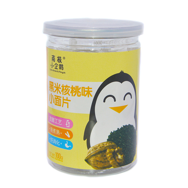 南極小企鵝小面片黑米核桃味新品罐裝.jpg 南極小企鵝小面片黑米核桃味新品罐裝.jpg