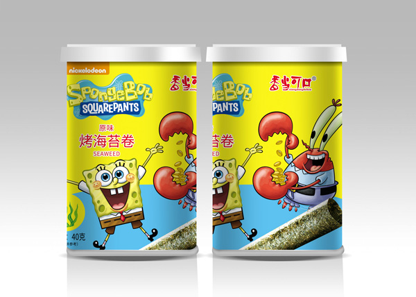 香當(dāng)可口海綿寶寶系列-原味烤海苔卷桶裝