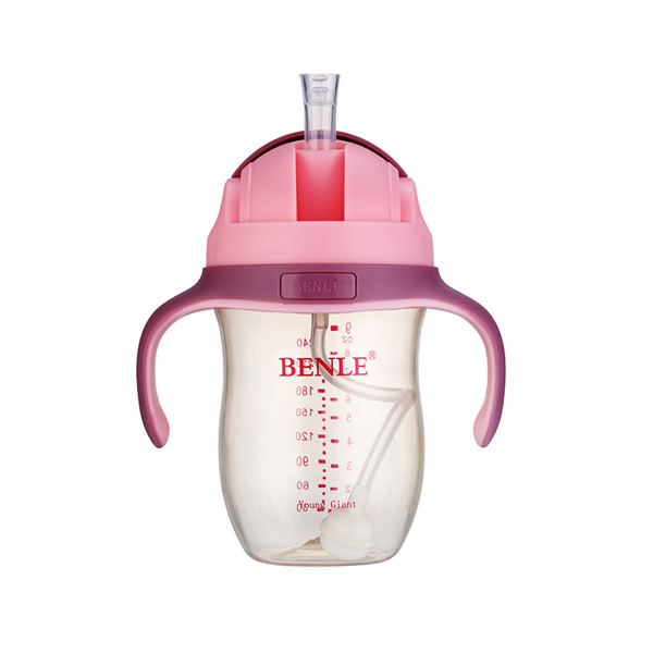 BENLE貝恩樂廣口徑帶手柄PPSU吸管水杯280ML粉色.jpg BENLE貝恩樂廣口徑帶手柄PPSU吸管水杯280ML粉色.jpg