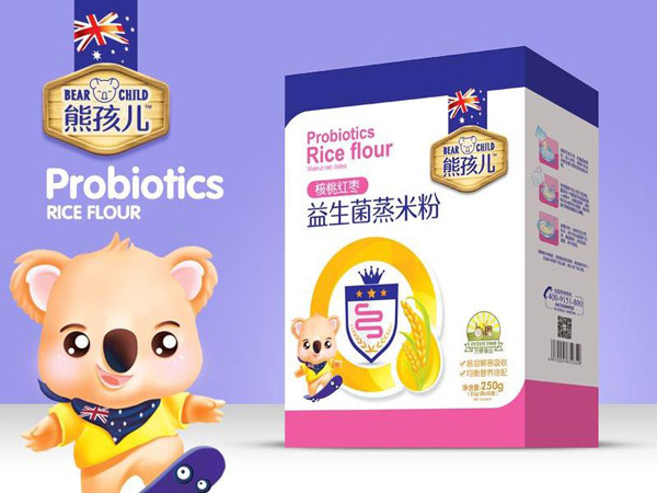 熊孩兒益生菌蒸米粉-核桃紅棗盒裝