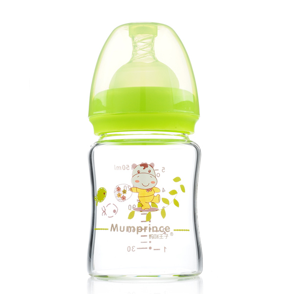 媽咪王子晶鉆玻璃寬口奶瓶150ML綠色
