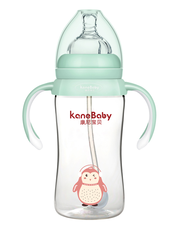 康尼寶貝萌粉舞動企鵝PA奶瓶-綠色