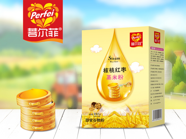 菩爾菲核桃紅棗蒸米粉 盒裝