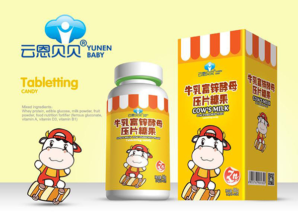 云恩貝貝牛乳富鋅酵母壓片糖果