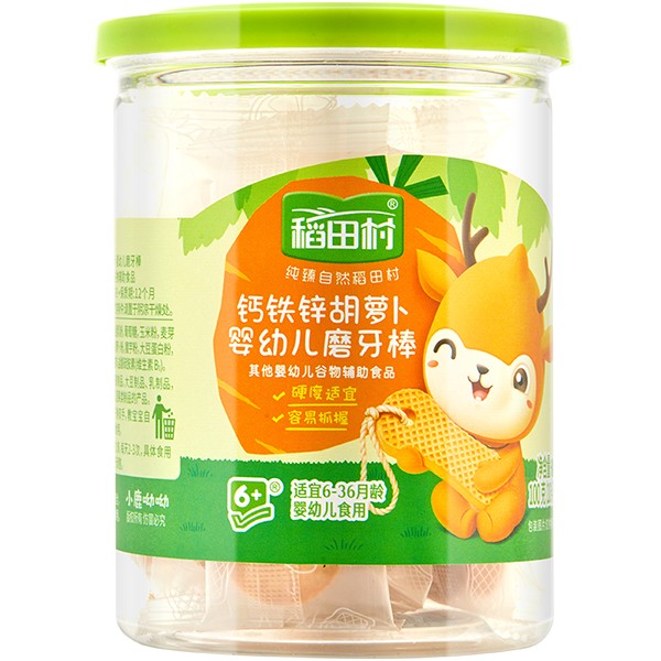稻田村鈣鐵鋅磨牙棒-胡蘿卜