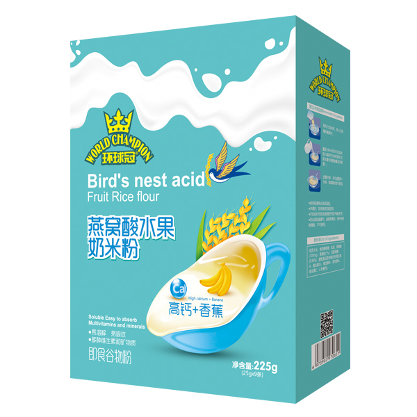 環(huán)球冠燕窩酸水果奶米粉盒裝 高鈣+香蕉