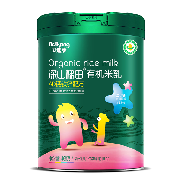 貝迪康深山梯田有機米乳 AD鈣鐵鋅配方 聽裝