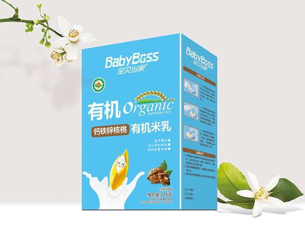 寶貝當(dāng)家有機(jī)米乳盒裝225克(鈣鐵鋅核桃)