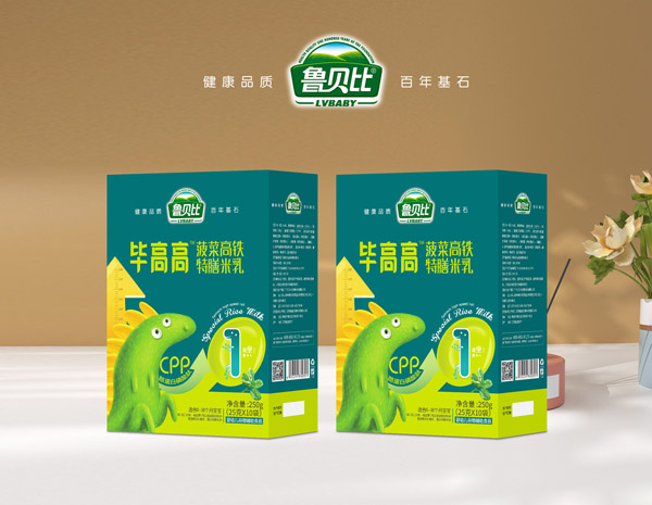 魯貝比畢高高菠菜高鐵特膳米乳 盒裝