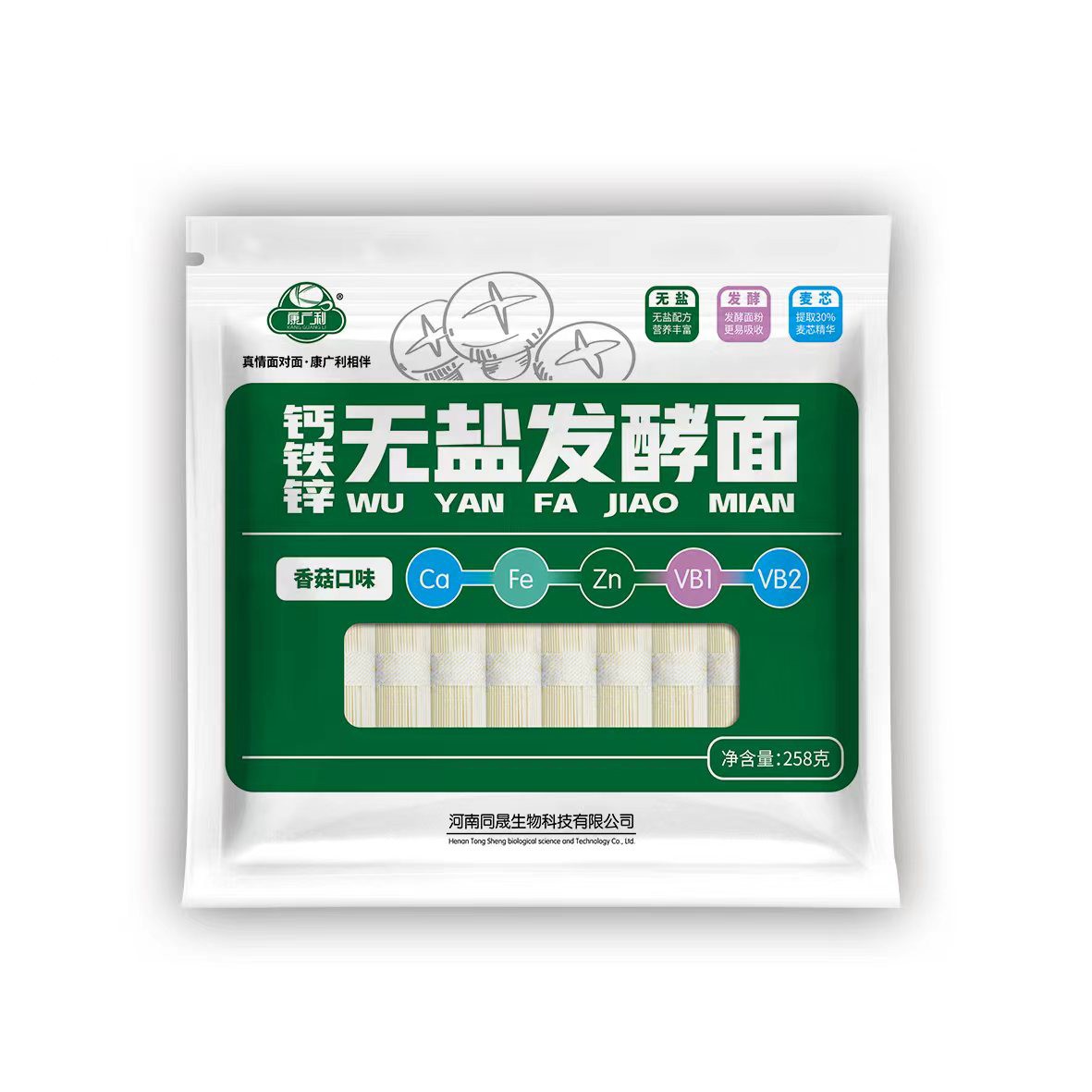 康廣利鈣鐵鋅無鹽發(fā)酵面 香菇口味