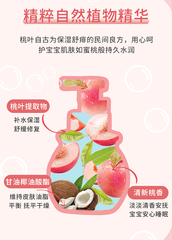天使森林嬰幼兒洗發(fā)沐沐浴露(桃葉精華)300ml_07.jpg