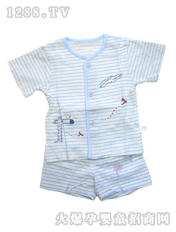 安嬰寶淡藍(lán)色條紋衣