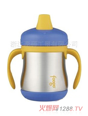tyeso優(yōu)質不銹鋼雙層真空保溫奶瓶黃色