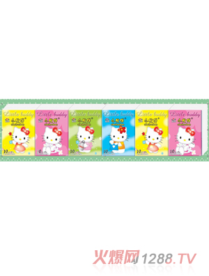 小伙伴五彩貓面巾紙