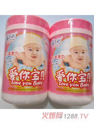 清花潤嬰兒桶裝濕巾80片