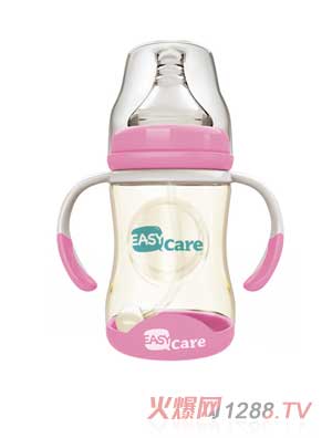 伊斯卡爾160mlPPSU自動(dòng)寬口徑感溫奶瓶（紅）